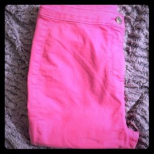 Neon Pink high-waisted pants